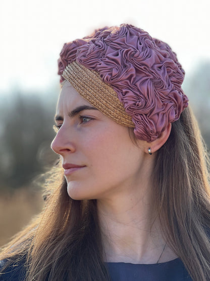 Millie - Rose-smocked beret percher - Pink