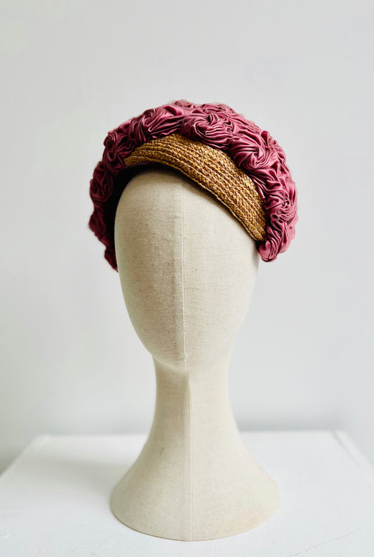 Millie - Rose-smocked beret percher - Pink