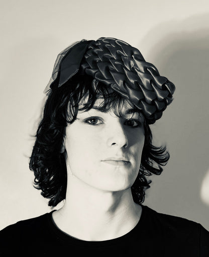 Briar - Arrow-smocked silk Scottie pillbox