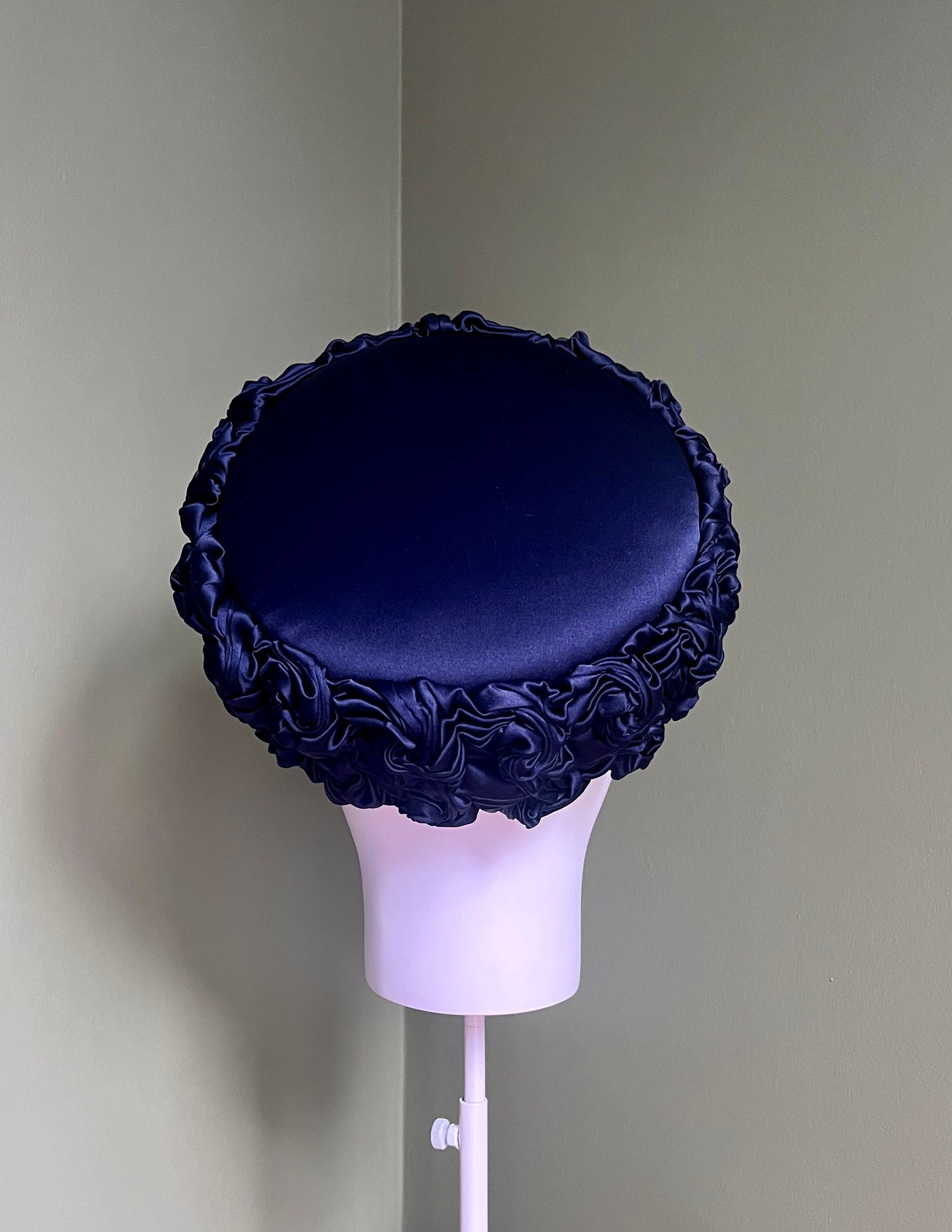 Eleanor - Rose smocked pill box - navy